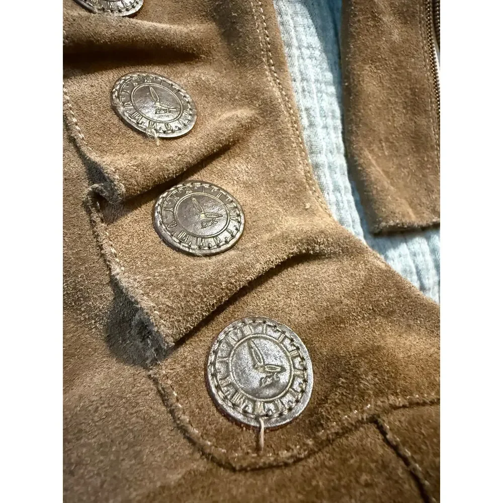 Livie & Luca Suede Boots Toddler Size 9 Brown Zip Up Button Shoes Baby